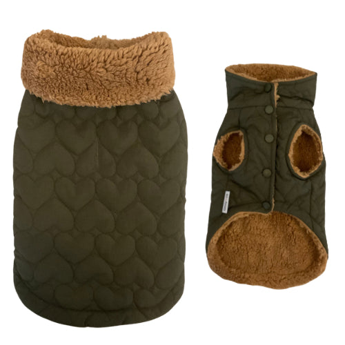 MY LOVE - KHAKI QUILTED DOG VEST