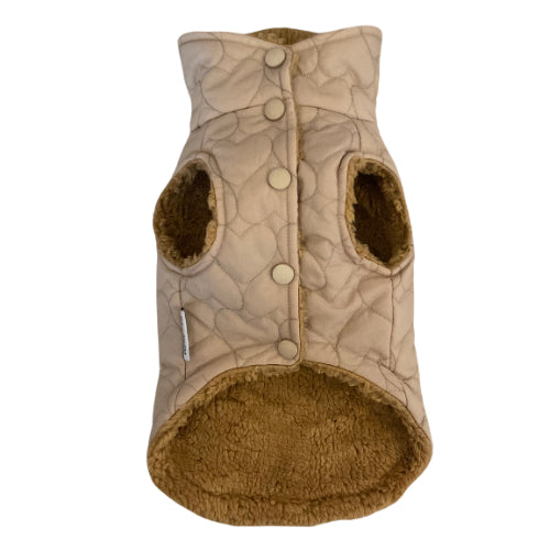 MY LOVE- BEIGE QUILTED DOG VEST
