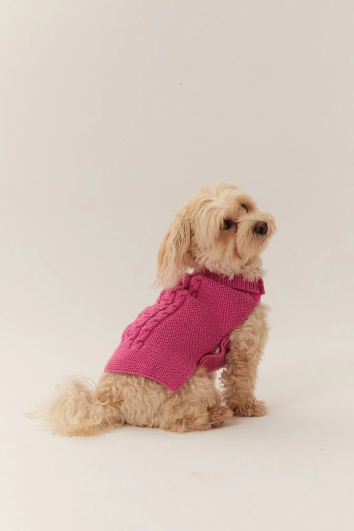 Verona Dog Sweater - Pink
