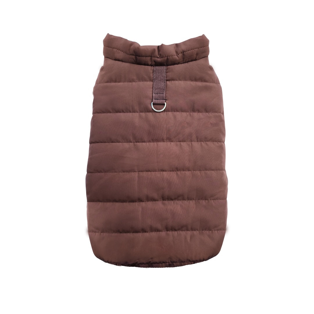 Dog Puffy Brown Coat