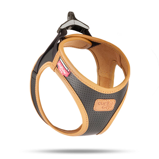 Curli Apple Leather Köpek Harness Black