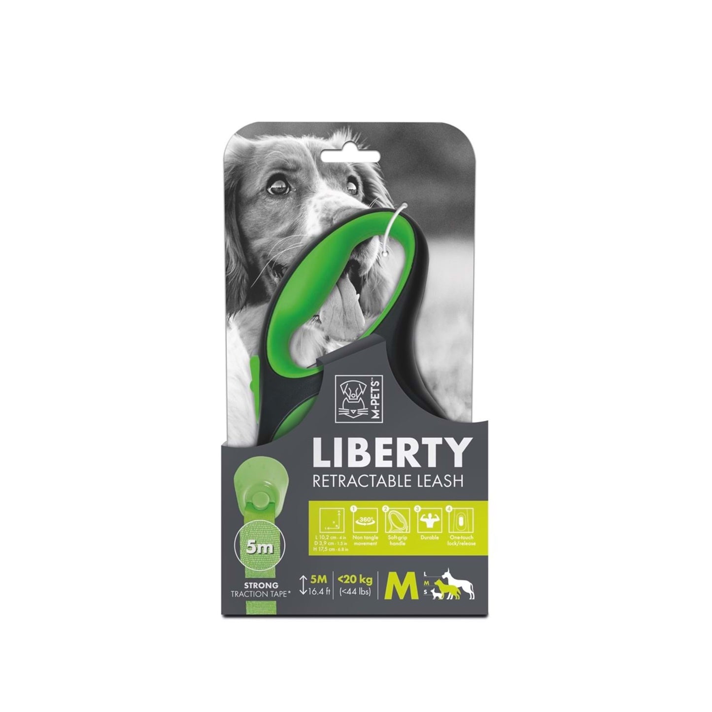 M-PETS LIBERTY OTOMATİK GEZDİRME ŞERİT GREEN