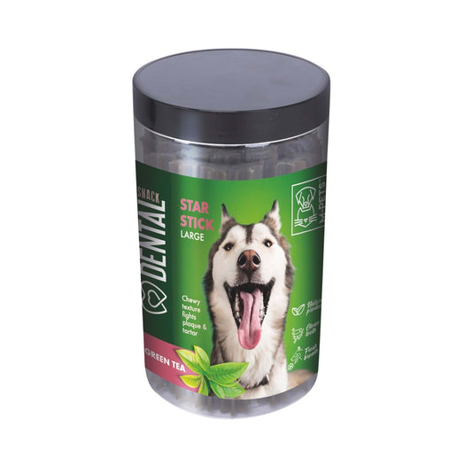 M-PETS DENTAL SNACK GREEN TEA STAR STICK LARGE ÖDÜL