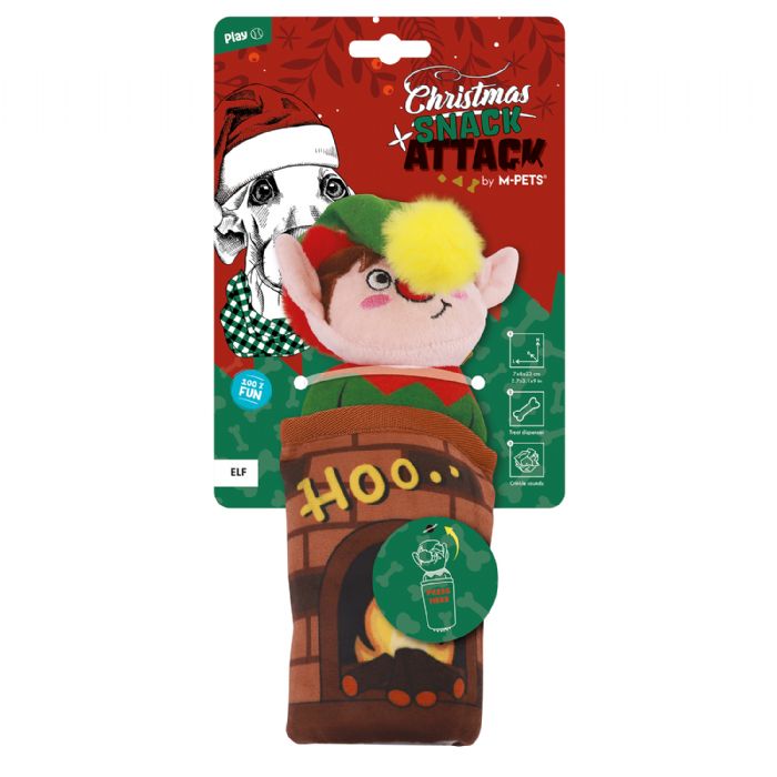 M-PETS CHRISTMAS ELF SNACK ATTACK KÖPEK OYUNCAĞI