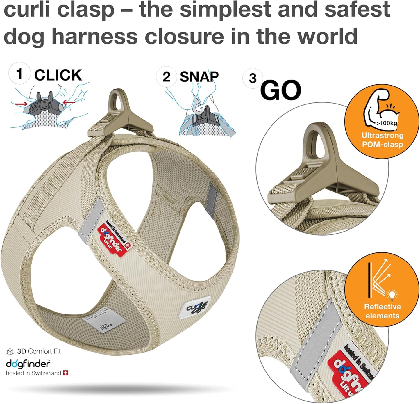 CURLI VEST HARNESS CURLI CLASP CORD TAN GÖĞÜS TASMAI