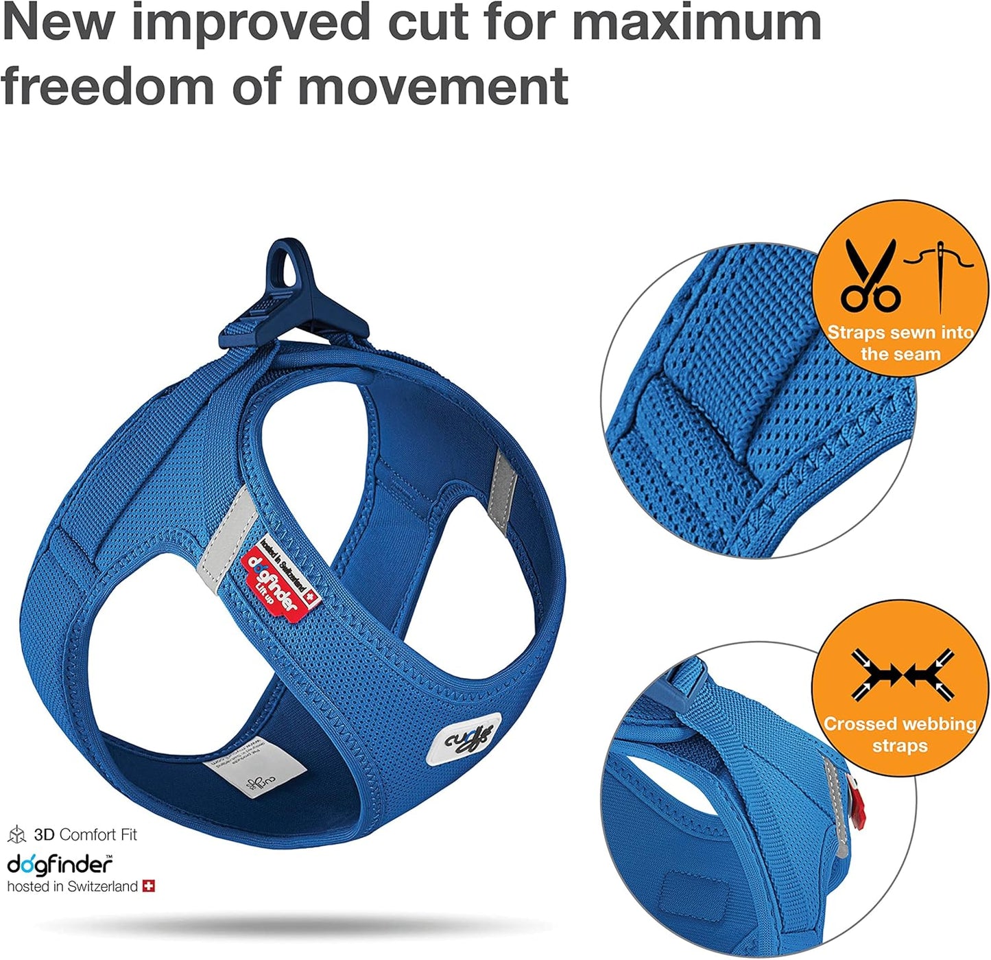 CURLI VEST KÖPEK GÖĞÜS TASMASI CURLİ TOKA AİR-MESH BLUE