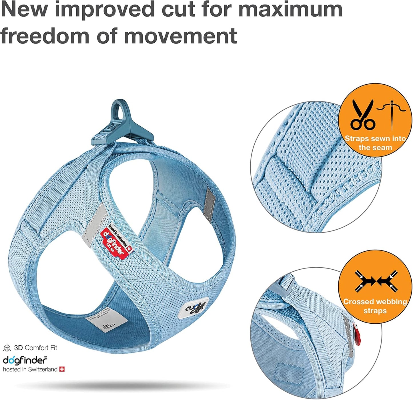 CURLİ VEST KÖPEK GÖĞÜS TASMASI CURLİ TOKA AİR-MESH SKYBLUE