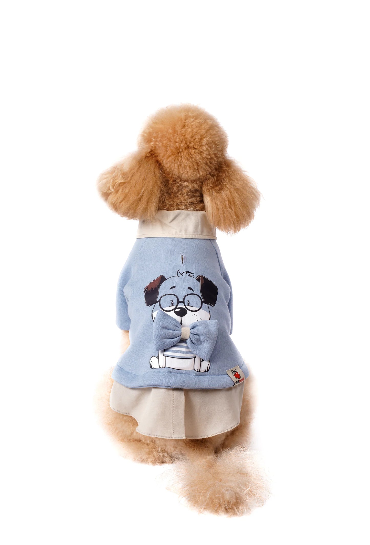 FOURAMOUR Bebek Mavisi Köpek Sweatshirtü “Prof Dog”