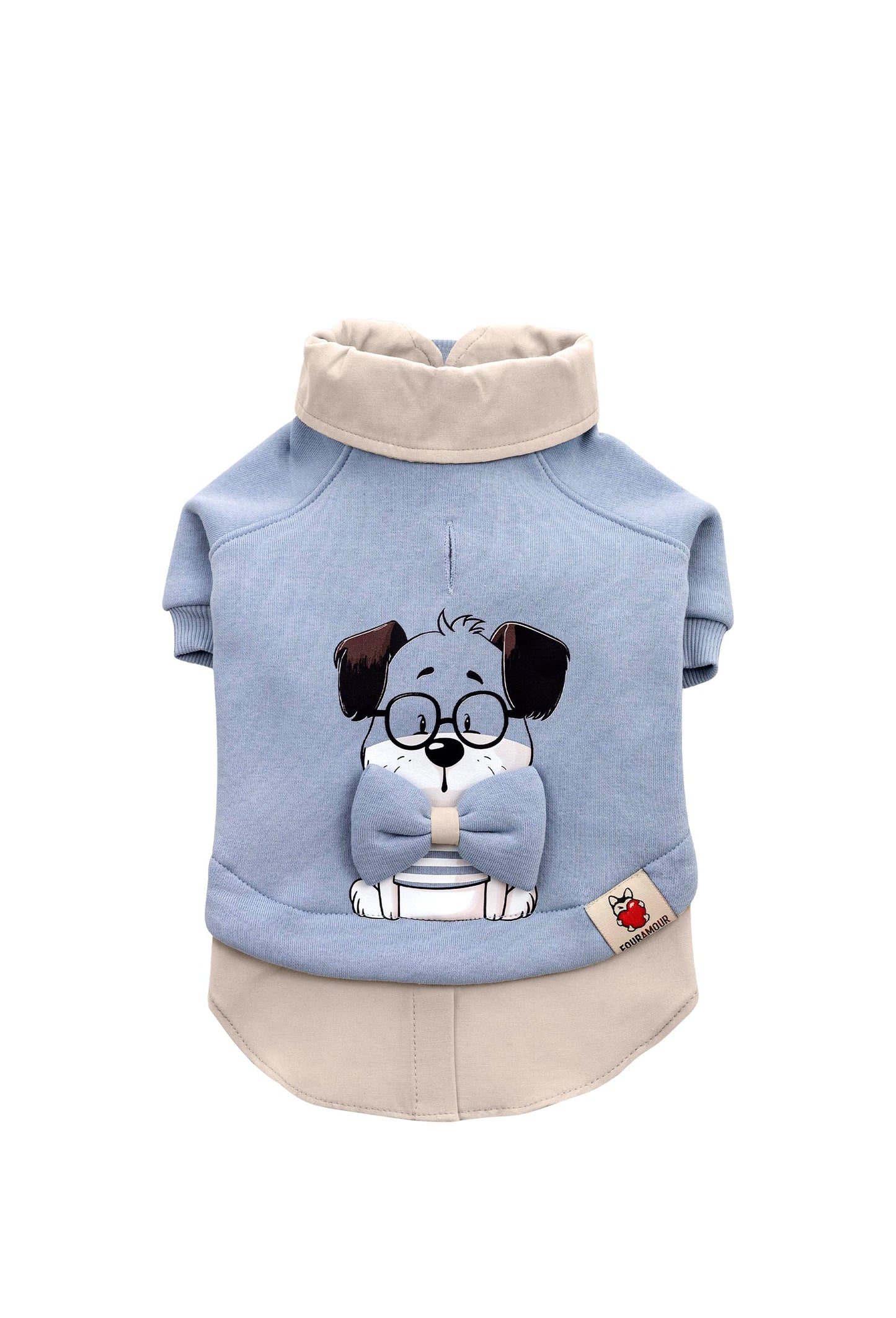 FOURAMOUR Bebek Mavisi Köpek Sweatshirtü “Prof Dog”