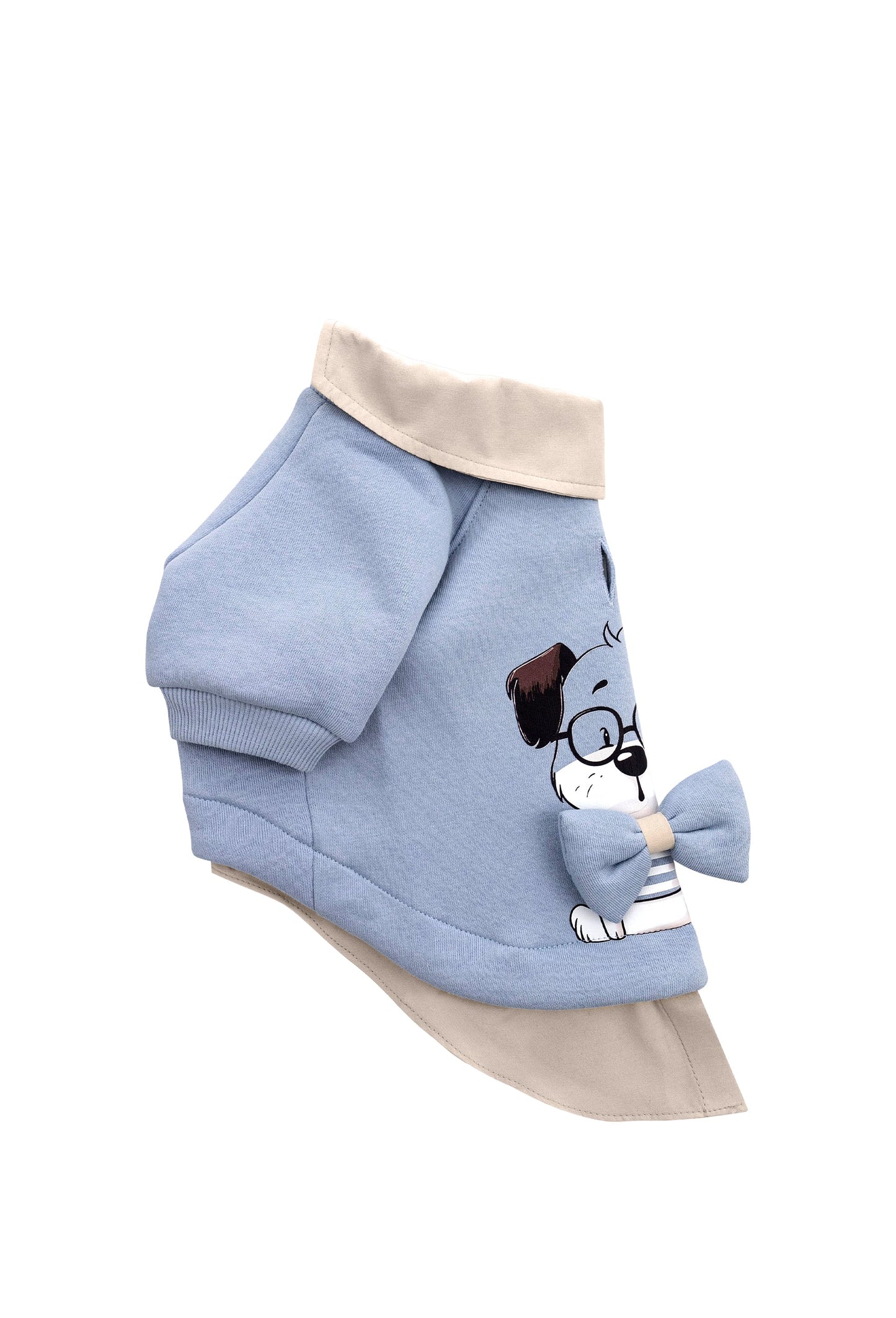 FOURAMOUR Bebek Mavisi Köpek Sweatshirtü “Prof Dog”