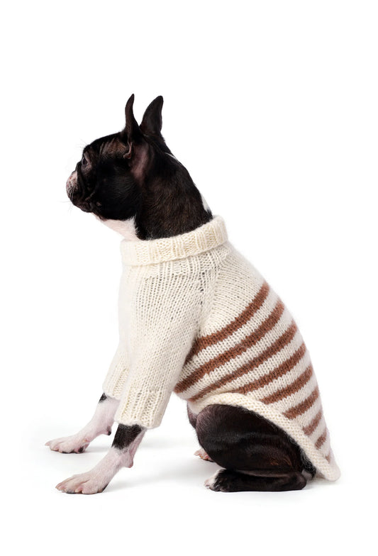 FOURAMOUR KREM KAHVERENGİ ÖRGÜLÜ KÖPEK KAZAK