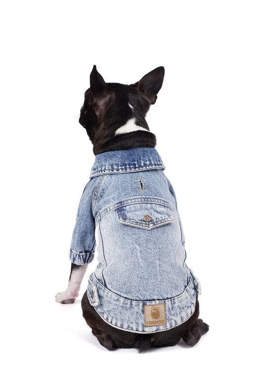 FOURAMOUR Açık Kar Yıkama Denim Köpek Ceketi “Rodeo”