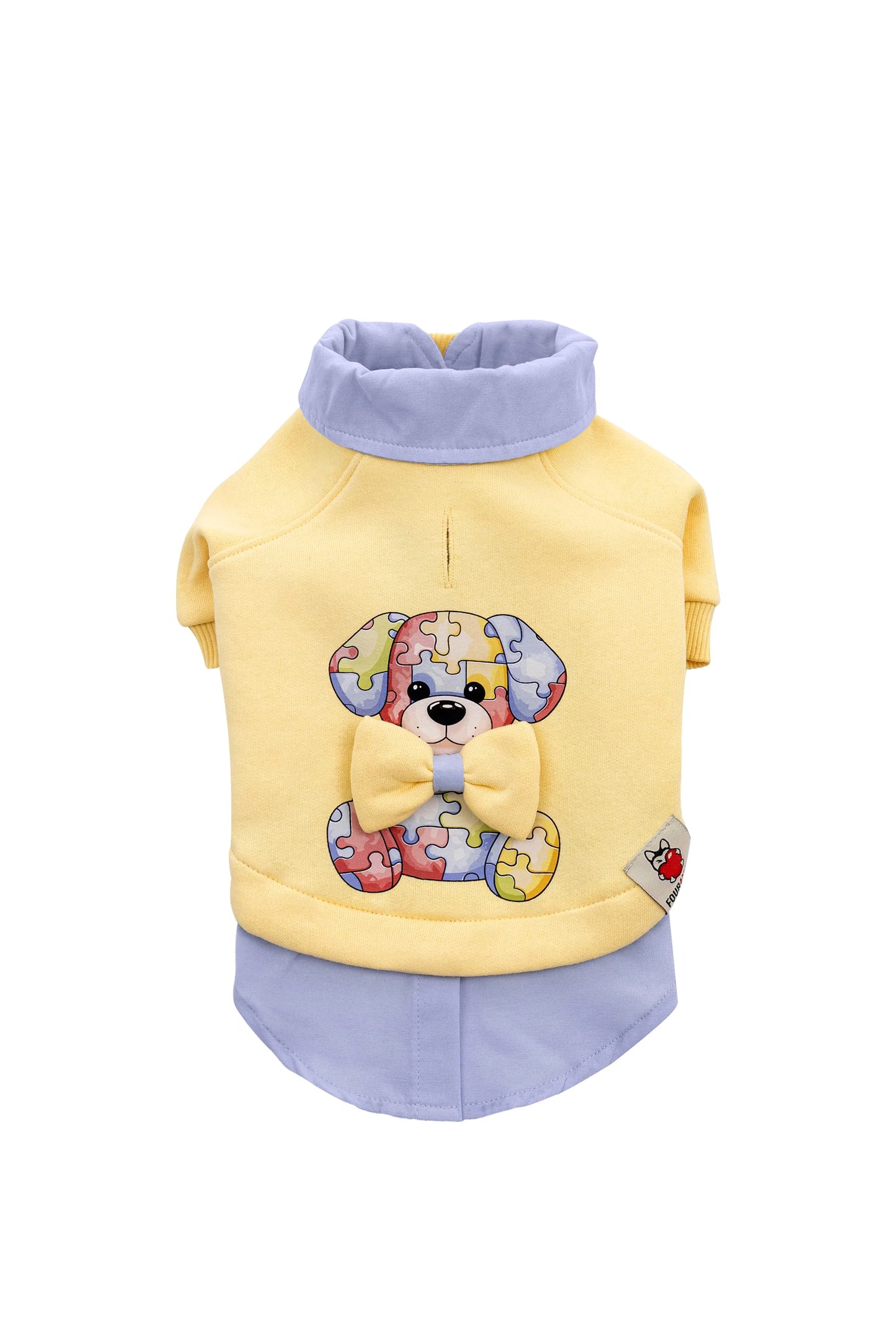 FOURAMOUR Açık Sarı Köpek Sweatshirtü “Puzzle”