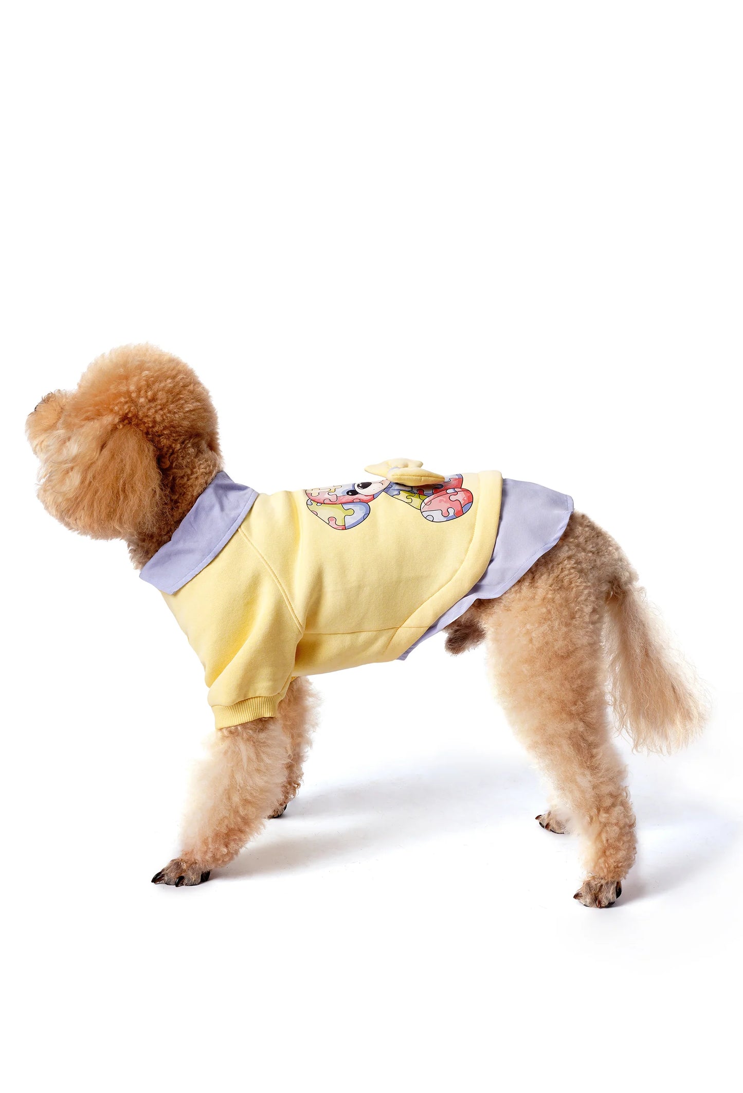 FOURAMOUR Açık Sarı Köpek Sweatshirtü “Puzzle”