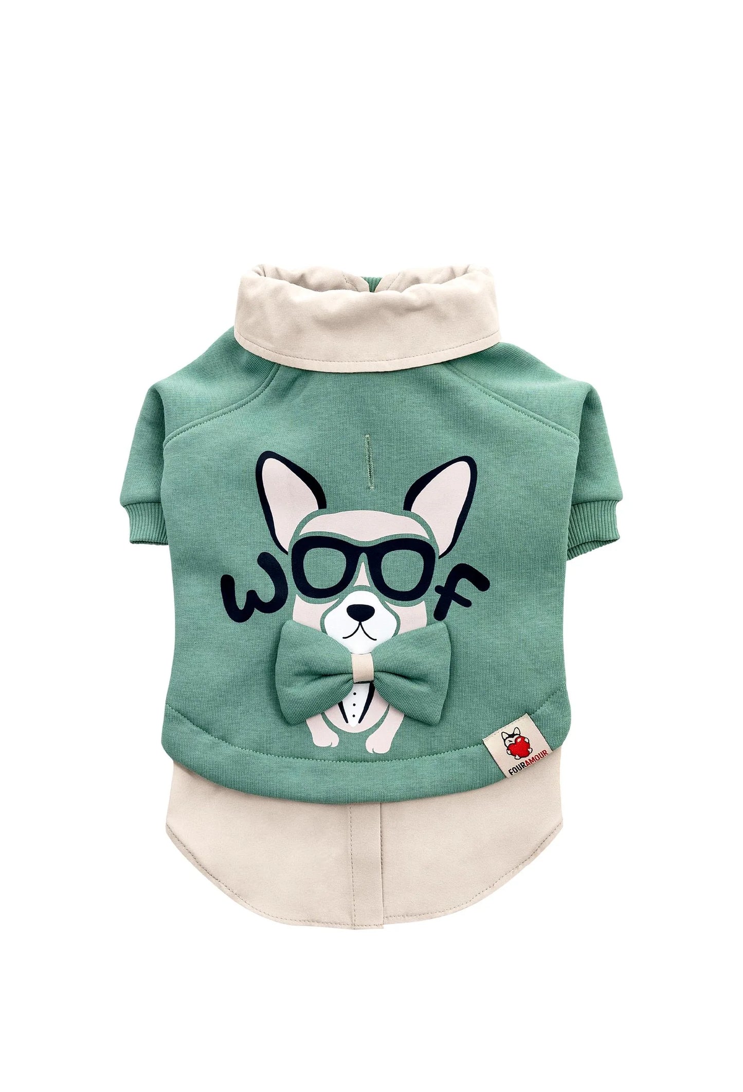 FOURAMOUR Su Yeşili Köpek Sweatshirtü “Woof”