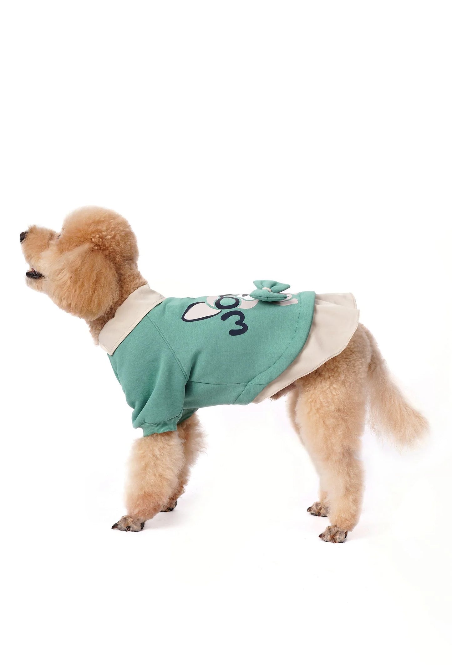 FOURAMOUR Su Yeşili Köpek Sweatshirtü “Woof”