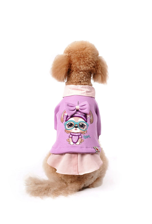 FOURAMOUR Açık Mor Köpek Sweatshirtü “Nerd Girl”