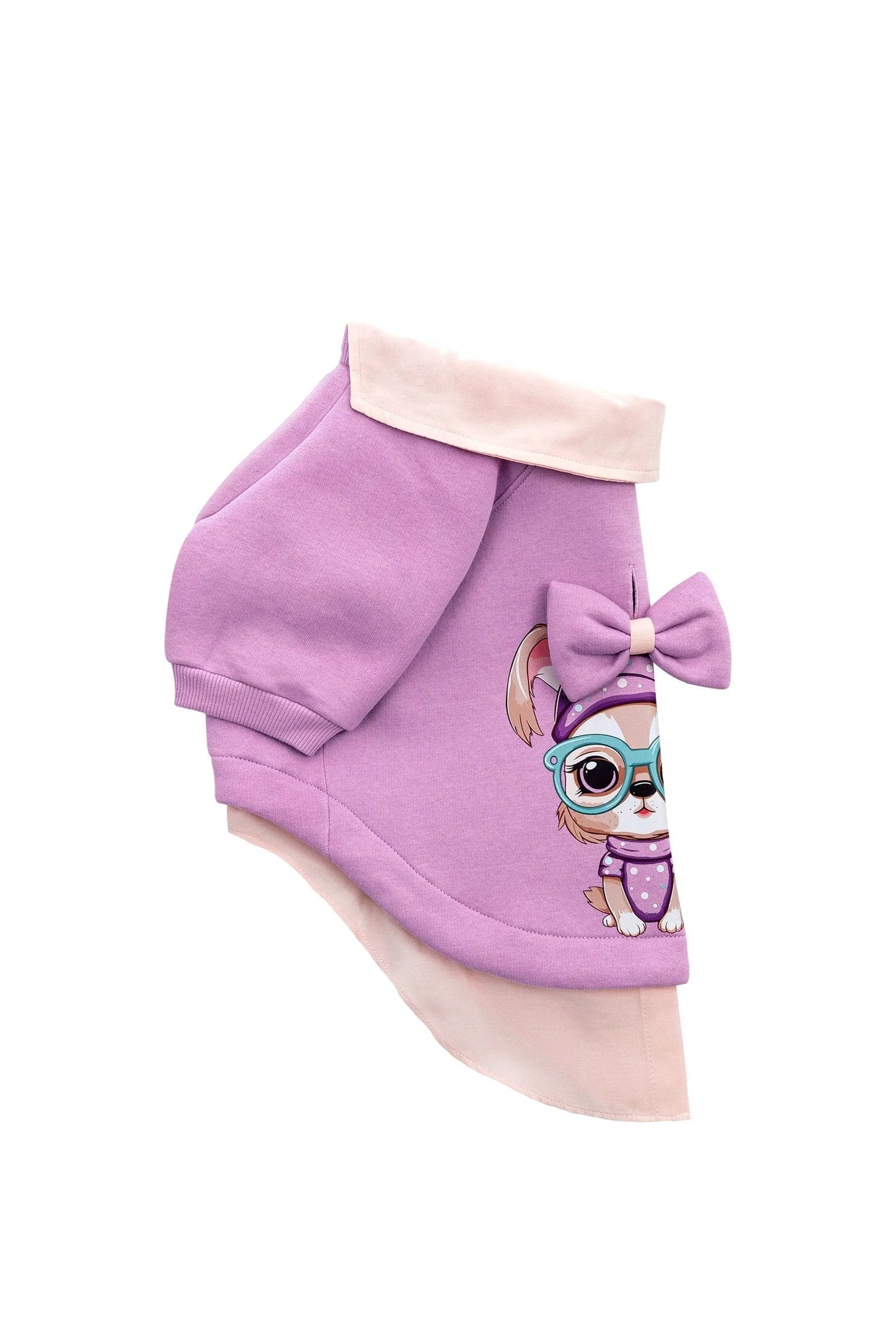 FOURAMOUR Açık Mor Köpek Sweatshirtü “Nerd Girl”
