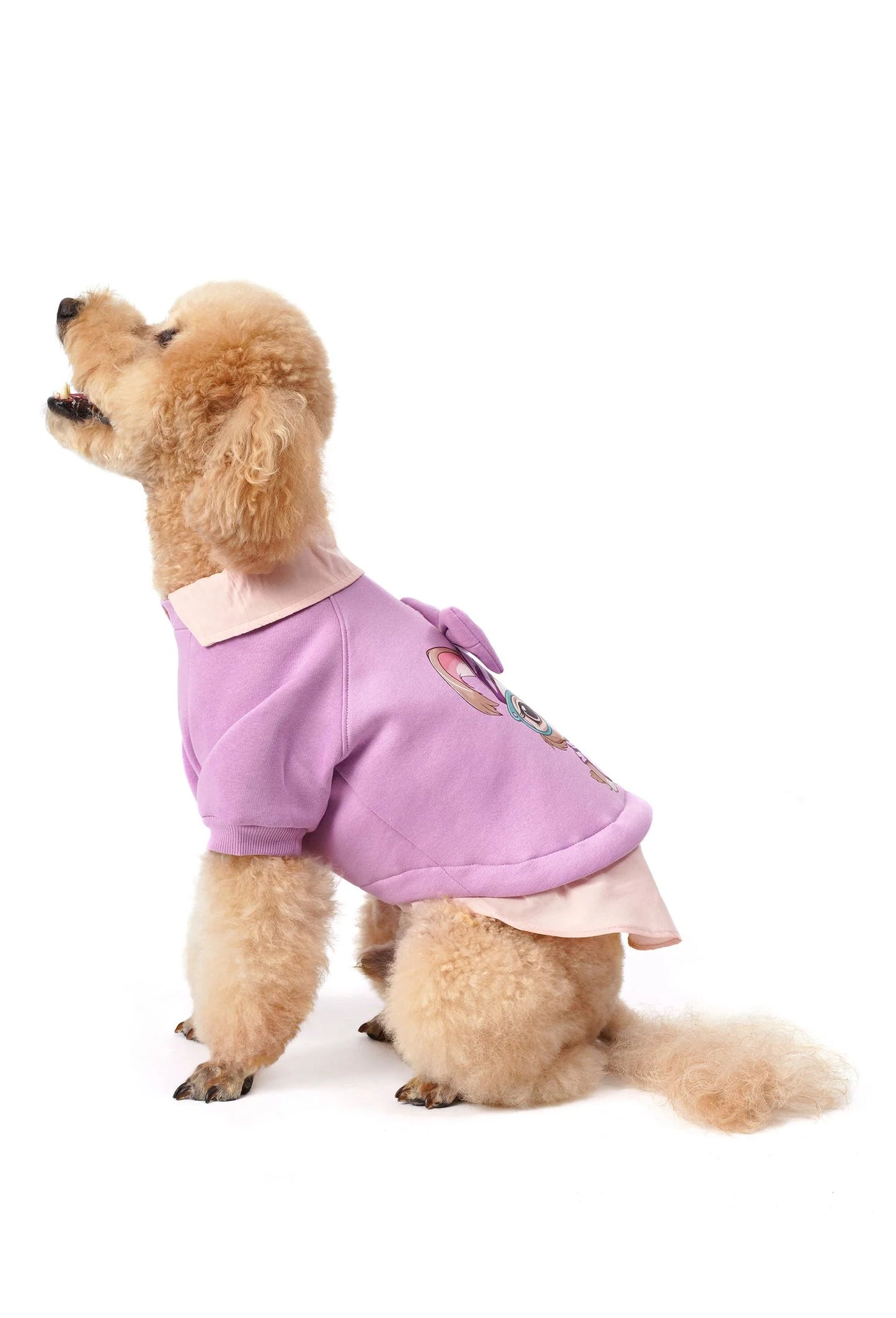 FOURAMOUR Açık Mor Köpek Sweatshirtü “Nerd Girl”