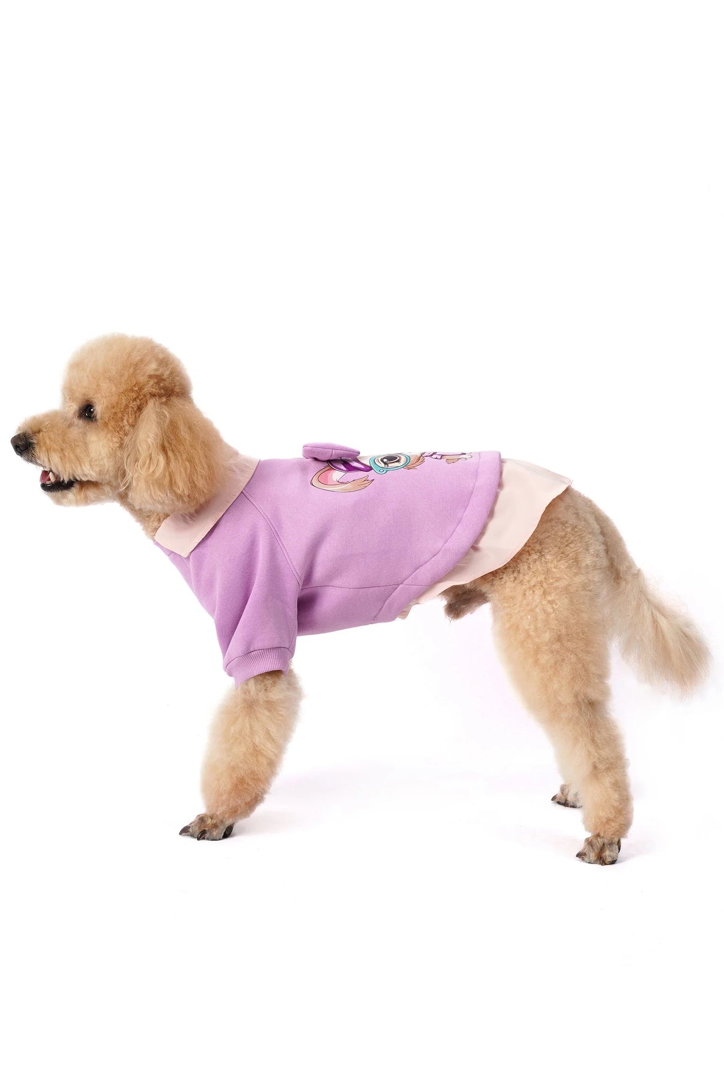 FOURAMOUR Açık Mor Köpek Sweatshirtü “Nerd Girl”