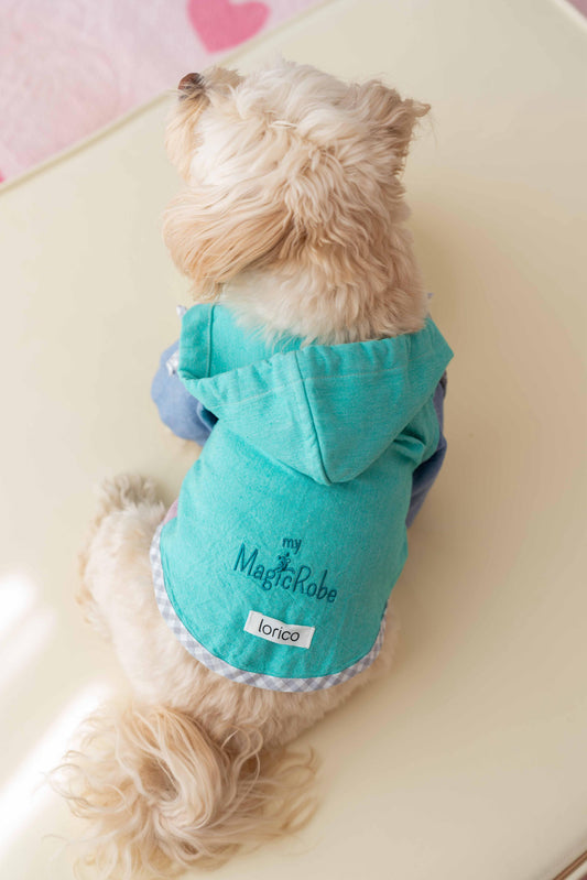 LORİCO PAMUKLU KOTON KÖPEK BORNOZ