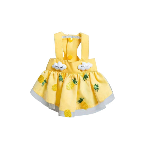 MERPAWW YELLOW DOG DRESS WITH PINEAPPLE DETAILS