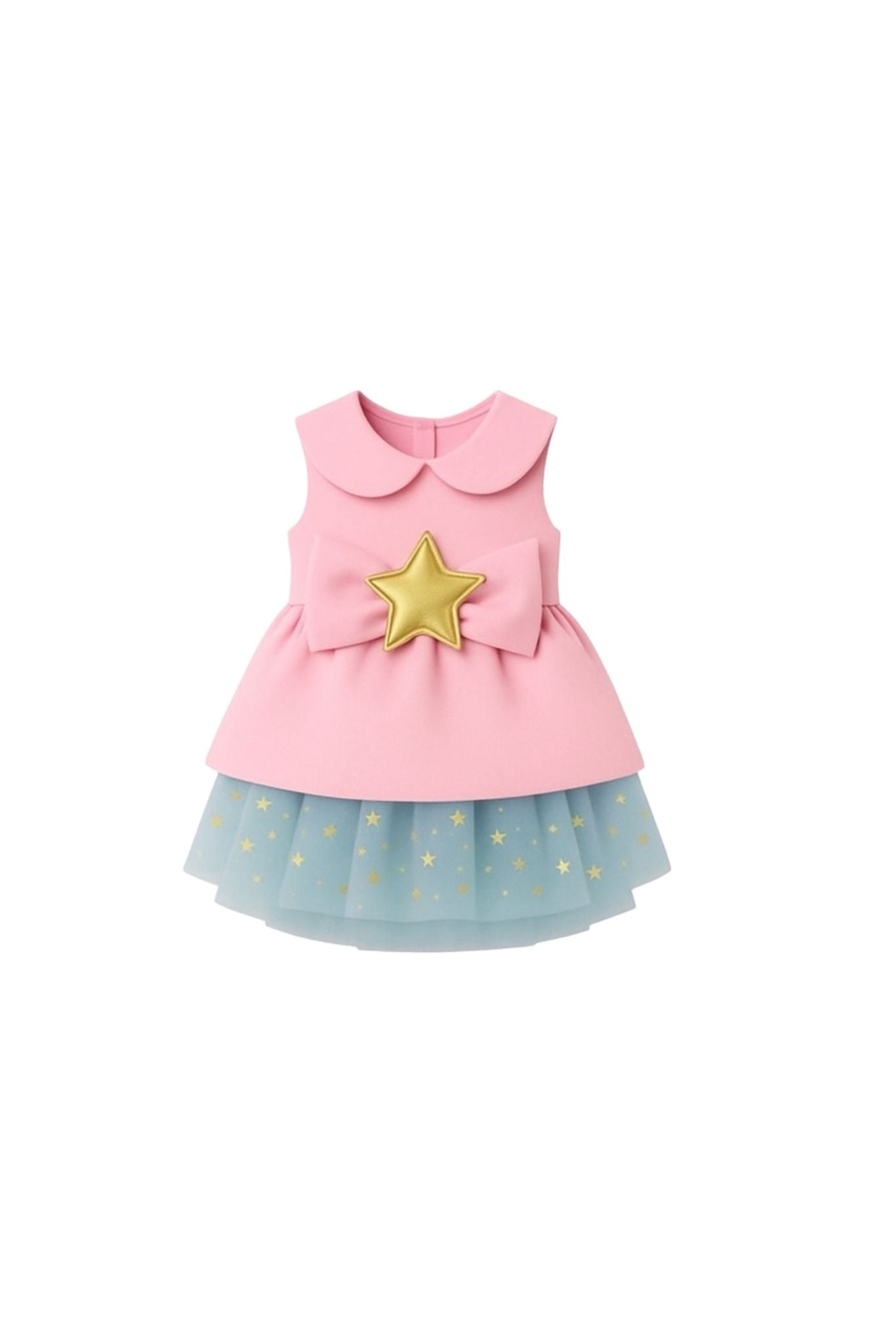 MERPAWW STAR KURDELELİ PEMBE ELBİSE