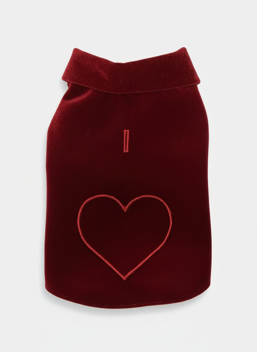 MERPAWW DOG MAROON VELVET SHIRT