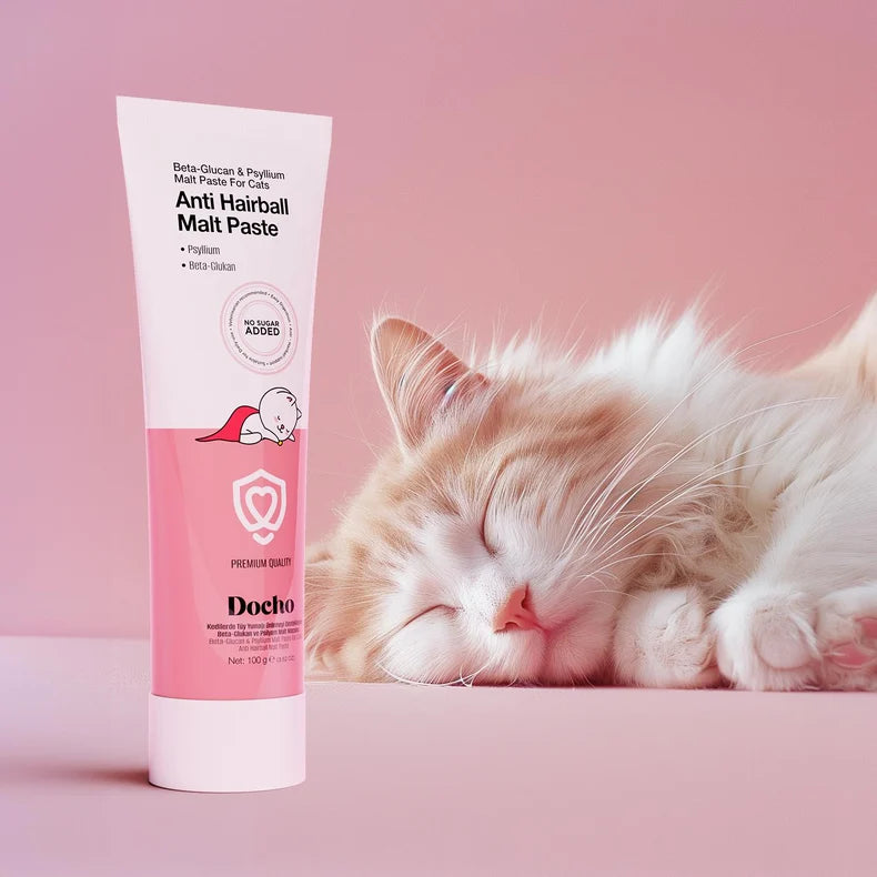 Docho Malt Cat Paste with Beta-Glucan and Psyllium to Prevent Hairballs 100 GR