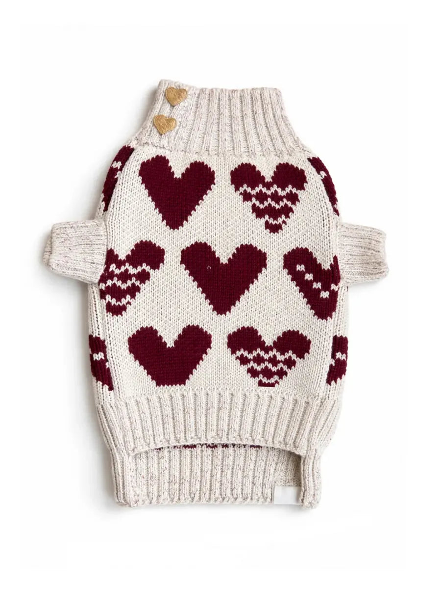 LORİCO BEJ KALPLİ KÖPEK KAZAK