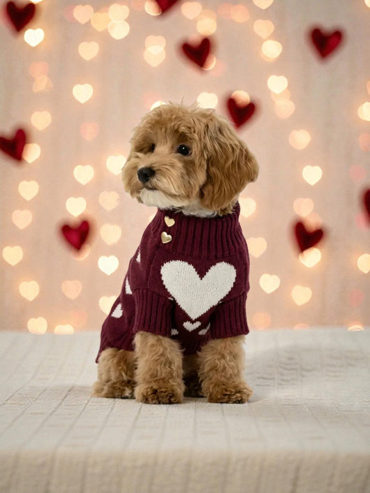 LORİCO BORDO KALPLİ KÖPEK KAZAK