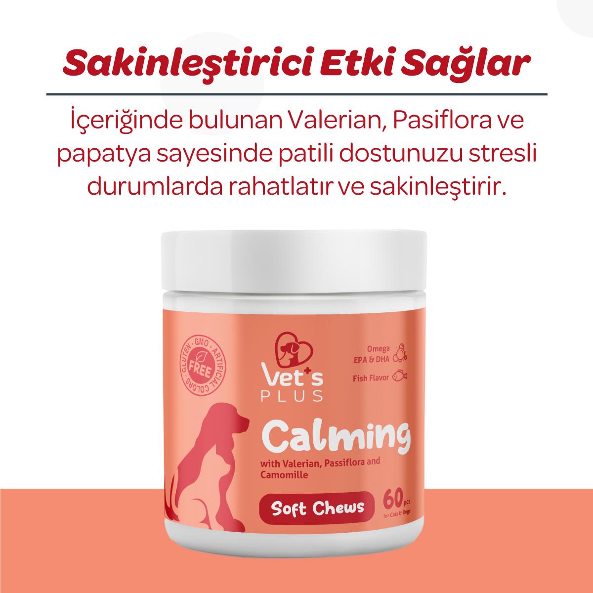 Vet's Plus Calming Kedi ve Köpekler İçin Sakinleştirici Çiğnenebilir Tablet