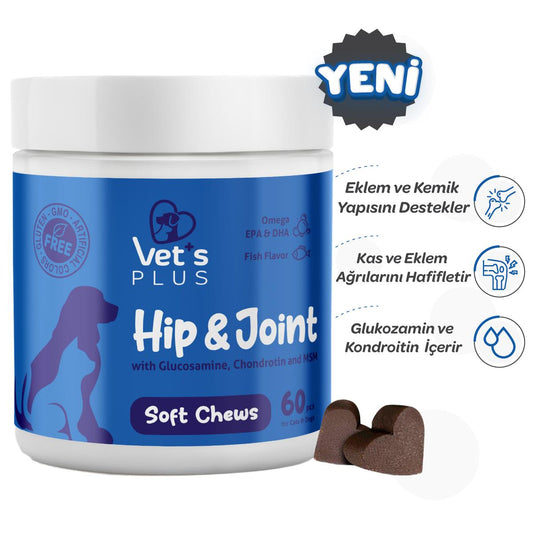 Vet's Plus Hip&Joint Kedi ve Köpekler İçin Eklem Destekleyici Çiğnenebilir Tablet