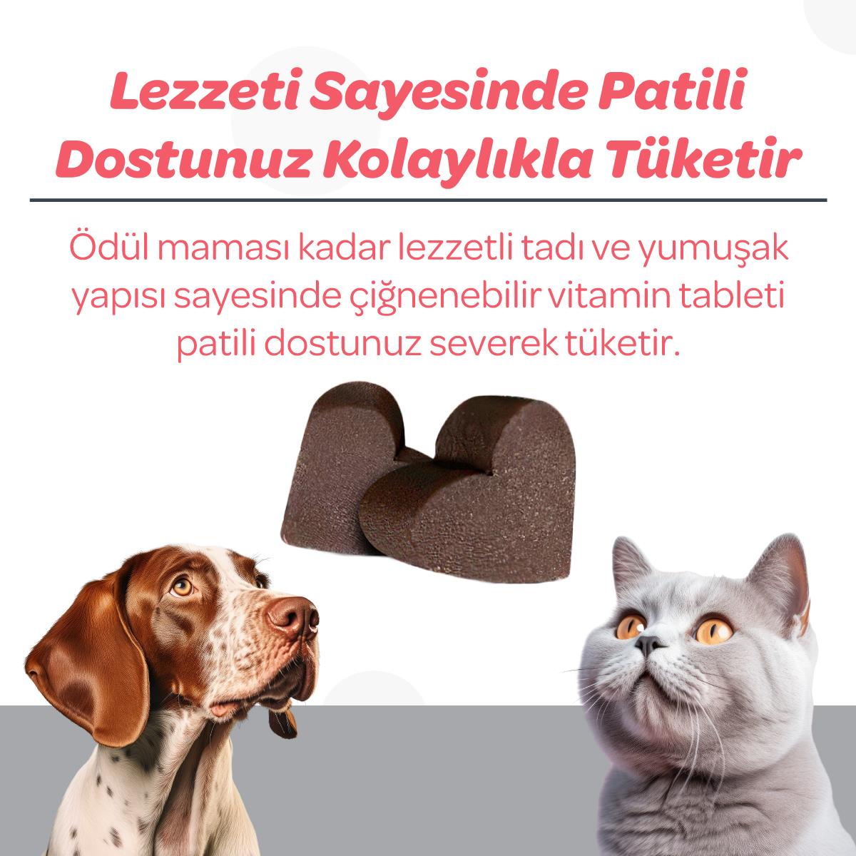 Vet's Plus Senior Yaşlı Kedi ve Köpekler İçin İnülin ve Glukozaminli Çiğnenebilir Tablet