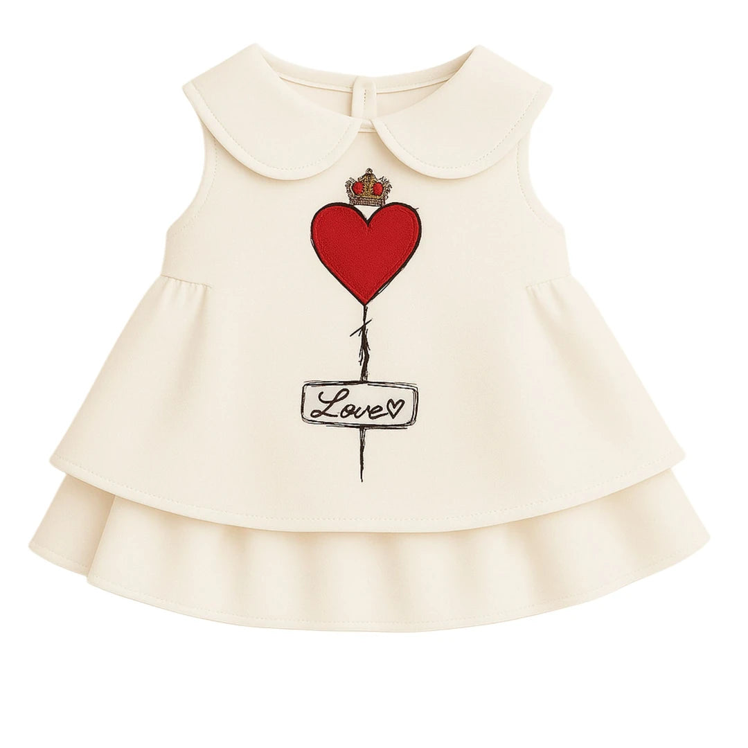 MERPAWW HEART EMBROIDERED LOVE DOG DRESS