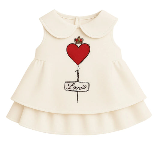 MERPAWW HEART EMBROIDERED LOVE DOG DRESS
